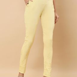Soch Women Beige Slim Fit High-Rise Trouser-image-9