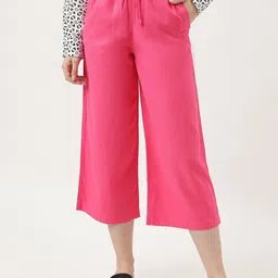 Marks & Spencer Women Loose Fit High-Rise Culottes Trousers-49