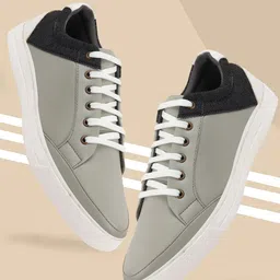 FAUSTO Men Grey Sneakers-image-8