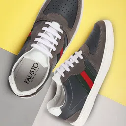 FAUSTO Men Grey Sneakers-image-89
