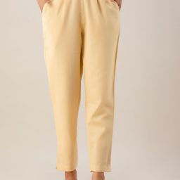 Kohsh Women Mid Rise Pure Cotton Cigarette Trousers-image-84