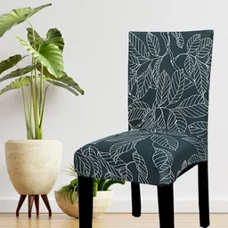 HOUSE OF QUIRK Set Of 4 Blue & White Printed Chair Covers-image-107