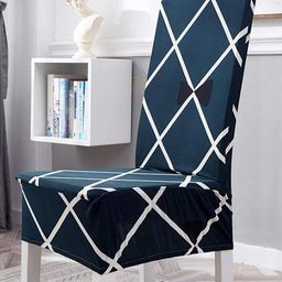 HOUSE OF QUIRK Blue & White Printed Removable Washable Chair Cover-image-21