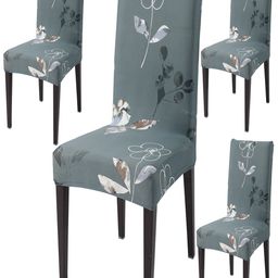 HOKIPO Grey 4 Piece Printed Stretchable Chair Covers-image-49