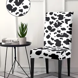Aura White & Black 4Pcs Printed Chair Covers-image-95