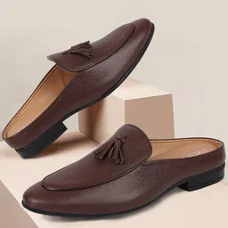 FAUSTO Men Round Toe Memory Foam Lightweight Leather Loafers-47
