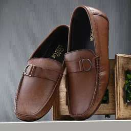 CLOG LONDON Men Leather Square Toe Loafers-image-57