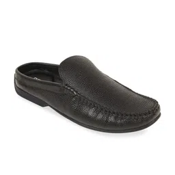 Regal Men Black Woven Design Leather Loafers-picture-17