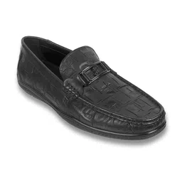 J.FONTINI Men Textured Buckle Detailed Leather Driving Shoes-image-12