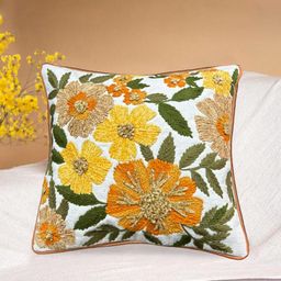 SHADES of LIFE White & Yellow 2 Pieces Square Cushion Covers-image-16