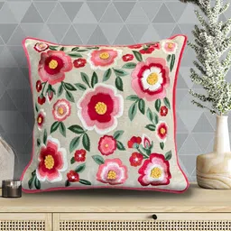 SHADES of LIFE Beige & Pink 2 Pieces Square Cushion Covers-image-25