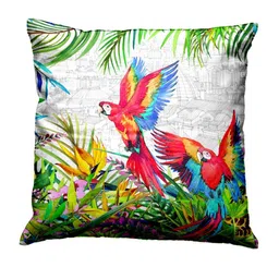 BIANCA Set of 2  Red & Green Ethnic Motifs Square Cushion Covers-30