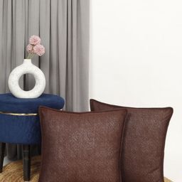 THE CONVERSION Brown Set of 2 Square Cushion Covers-45