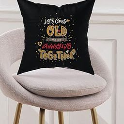 Kaameri Bazaar Black Coffee mug, Cushion Cover, Filler & Card Gift sets 325 ml-32