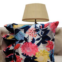 Good Vibes Navy Blue & Pink 5 Pieces Floral Printed Square Cushion Covers-image-72
