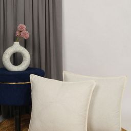 THE CONVERSION Cream-Coloured Set of 2 Square Cushion Covers-5