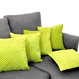 Tranquil square Green Set of 5 Geometric Square Cushion Covers-56
