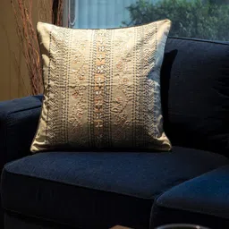 MASPAR Peach-Coloured Floral Pure Cotton Square Cushion Covers-20