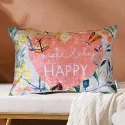 Tasseled Home White & Pink Quirky Velvet Rectangle Cushion Cover-image-25