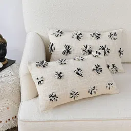 Art Avenue White & Black Floral Rectangle Cushion Covers-57