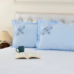 ZESTURE Blue 2 Pcs Rectangle Cushion Covers-29