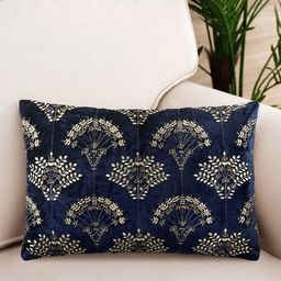 NISRAG HOME Blue Floral GULDASTA Velvet Cushion Covers-18