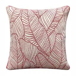 Good Vibes Maroon & White Set of 3 Abstract Velvet Square Cushion Covers-5