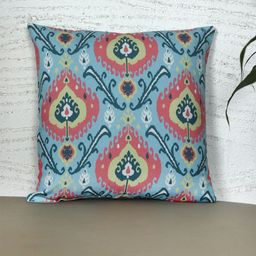 ZEBA Blue & Pink Ethnic Motifs Printed Square Cushion Cover-47