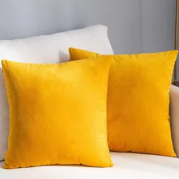 AEROHAVEN Yellow 2 Pcs Reversible Square Cushion Covers-image-27