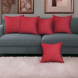 BIGGER FISH Maroon 5Pcs Velvet Square Cushion Covers-image-84