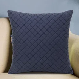 Mezposh Navy Blue & Black Quilted Square Cushion Covers-17