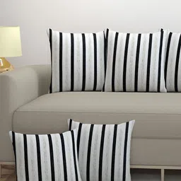 BIGGER FISH Black 5 Pcs Square Cushion Covers-52