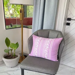 THROWPILLOW Lavender & White Coloured Abstract Printed Square Cotton Cushion Covers-image-10