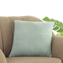 Pluchi Blue Self Design Cotton Square Cushion Cover-image-44