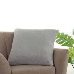 Pluchi Grey Cotton Square Cushion Cover-6