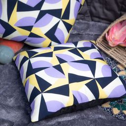 STUDIOHMK 2-Pcs Blue & White Printed Cotton Square Cushion Covers-15
