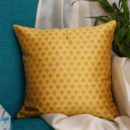 ZEBA Yellow & Red Floral Square Cushion Cover-image-42