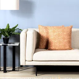 Contrast Living Orange & Green 2 Pieces Floral Square Cushion Covers-image-63