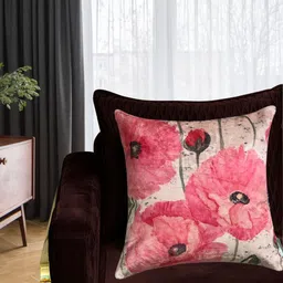Tasseled Home Rachel Blossom Pink Floral Square Cushion Cover-image-62