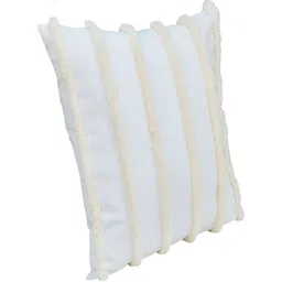 THROWPILLOW Off White Embellished Square Cushion Cover-20