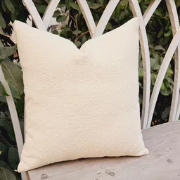 THROWPILLOW Off White Textured Square Cushion Cover-image-50