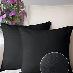 BIRD WING Black 2 Pieces Self Design Velvet Square Cushion Covers-picture-18