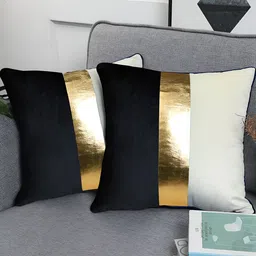 BIRD WING Black 2 Pieces Velvet Square Cushion Covers-picture-45