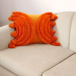 THROWPILLOW Orange Embellished Square Cushion Covers-image-6