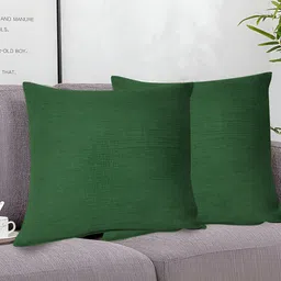 FABURAA Green 2 Pieces Square Cushion Covers-14