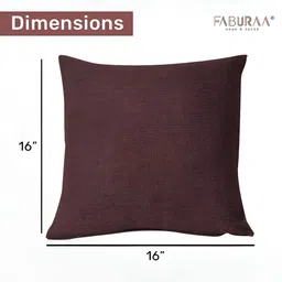 FABURAA Brown 5 Pieces Jute Square Cushion Covers-11
