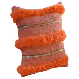 THROWPILLOW Peach-Coloured Embroidered Square Cushion Covers-13