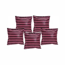 BIGGER FISH Pink & Black 5Pcs  Abstract Velvet Square Cushion Covers-image-57