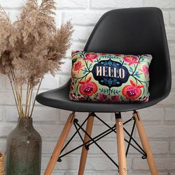 Tasseled Home Sea Green & Pink Floral Satin Rectangle Cushion Cover-picture-39
