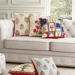 SEJ by Nisha Gupta Unisex Blue Cushion Covers-42